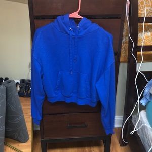 crop blue hoodie